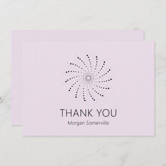 エレガント薄紫抽象芸術モダン花 サンキューカード (正面/裏面)