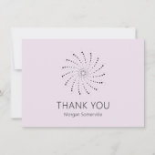 エレガント薄紫抽象芸術モダン花 サンキューカード (正面)