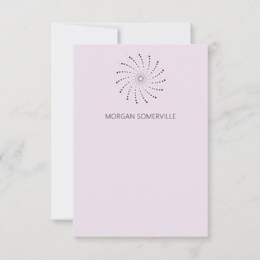 エレガント薄紫抽象芸術モダン花 ノートカード (正面)