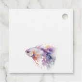 エレガント薄紫水彩沿岸魚結婚の フェイバータグ (裏面)