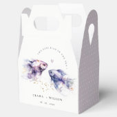 エレガント薄紫水彩沿岸魚結婚の フェイバーボックス (オープン)