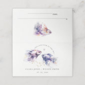 エレガント薄紫水彩沿岸魚結婚の プレイスカード (外部開封)