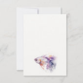 エレガント薄紫水彩沿岸魚結婚の 出欠カード (裏面)