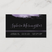 エレガント薄紫箔メタリック絵を描ストローク 名刺 (裏面)