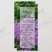 エレガント薄紫紫フローラ結婚式 プログラム (正面/裏面)