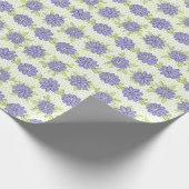 エレガント薄紫紫色の花春フローラ ラッピングペーパー (角)