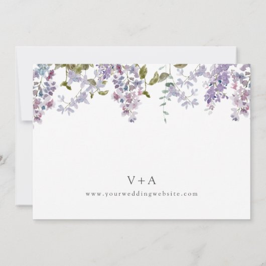 エレガント薄紫結婚の写真 セーブザデート (裏面)