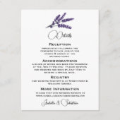 エレガント薄紫結婚の花 エンクロージャーカード (正面)