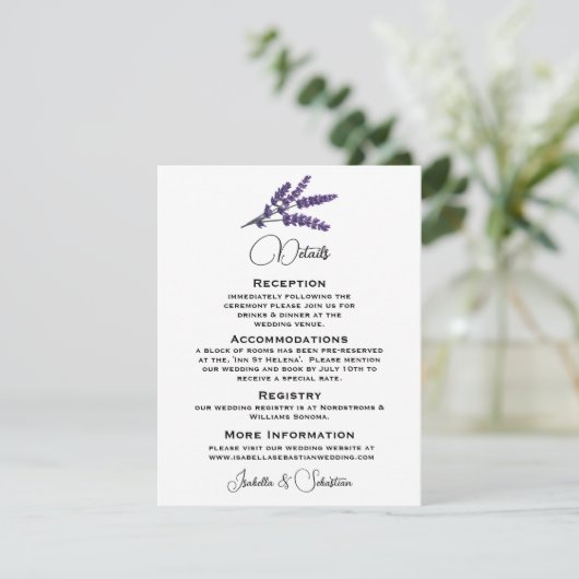 エレガント薄紫結婚の花 エンクロージャーカード (スタンド正面)