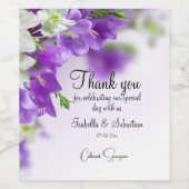 エレガント薄紫結婚の花 ワインラベル (シングルラベル)