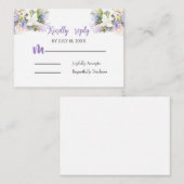 エレガント薄紫結婚フローラの返信カード ノートカード (正面/裏面)