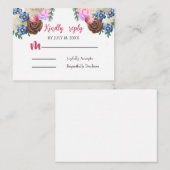 エレガント薄紫結婚フローラの返信カード ノートカード (正面/裏面)