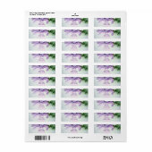 エレガント薄紫花差出人住所 ラベル (フルシート)