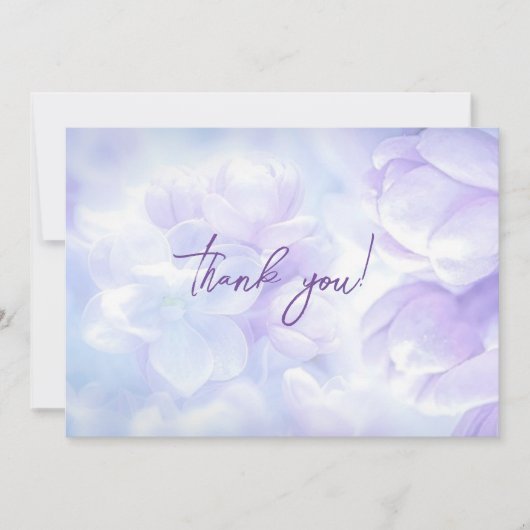 エレガント薄紫薄紫結婚の花 サンキューカード (正面)