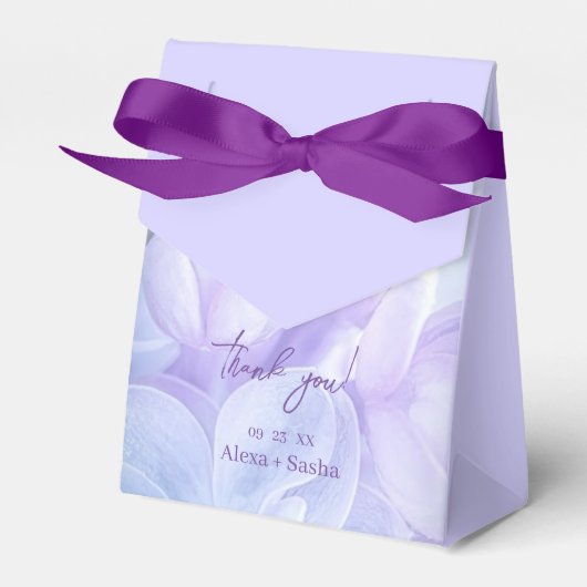 エレガント薄紫薄紫結婚の花 フェイバーボックス (正面サイド)