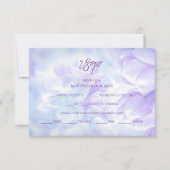 エレガント薄紫薄紫結婚の花 出欠カード (正面)