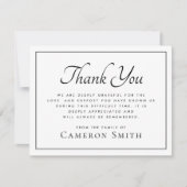 エレガント薄縁ど葬悔やみや弔慰 サンキューカード (正面)