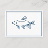 エレガント藍青航海の魚 – /魚釣り 名刺 (裏面)