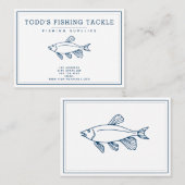 エレガント藍青航海の魚 – /魚釣り 名刺 (正面/裏面)