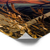 エレガント虎と竹エレガント ポスター (角)