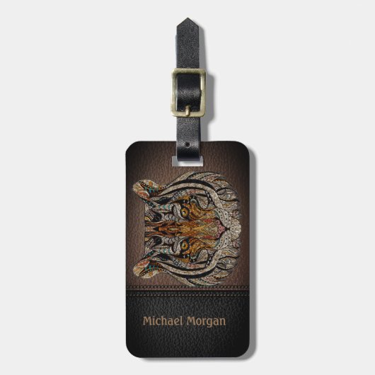 エレガント虎の頭が見たパーソナライズされた- ラゲッジタグ (正面縦)