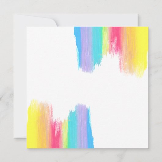 エレガント虹の水絵を描色結婚の夏 招待状 (裏面)