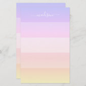 エレガント虹ストライプの名文房具 便箋 (正面/裏面)