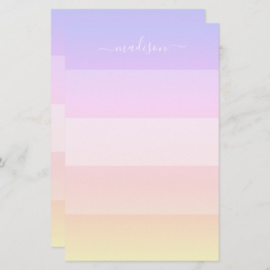 エレガント虹ストライプの名文房具 便箋 (正面/裏面)