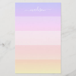 エレガント虹ストライプの名文房具 便箋