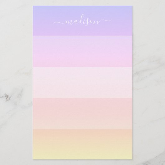 エレガント虹ストライプの名文房具 便箋 (正面)