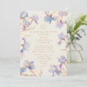 エレガント虹彩フローラ水色バチェロレッテ 招待状 (スタンド正面)