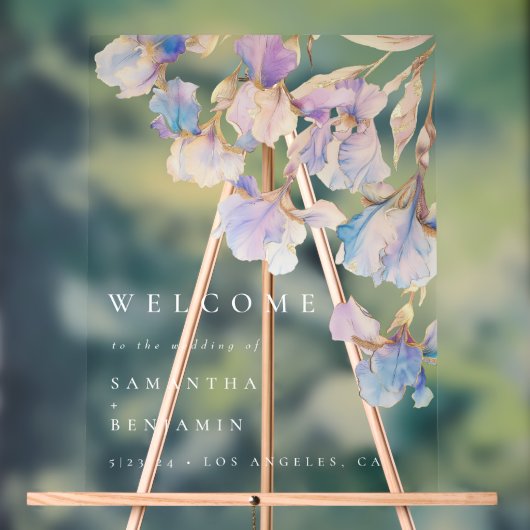 エレガント虹彩結婚フローラ アクリルサイン (ニュートラル)