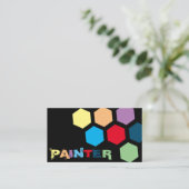 エレガント虹色の六角形 名刺 (スタンド正面)