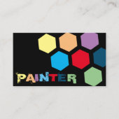 エレガント虹色の六角形 名刺 (正面)