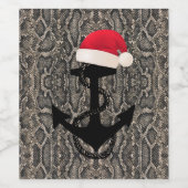 エレガント蛇の皮プリント+いかり | ワインラベル (シングルラベル)