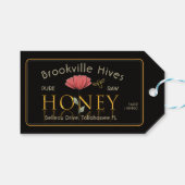 エレガント蜂蜜の瓶またはギフトバスケットラベル蜂ポピー ギフトタグ (正面(横))