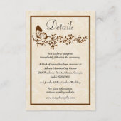 エレガント蝶とフローラ結婚の詳細 エンクロージャーカード (正面)