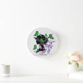 「エレガント蝶のプリンセス」Tシャツ | プリンス ラウンド壁時計 (ホーム)