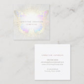 エレガント蝶のロゴ スクエア名刺 (正面/裏面)