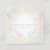 エレガント蝶のロゴ スクエア名刺 (正面)