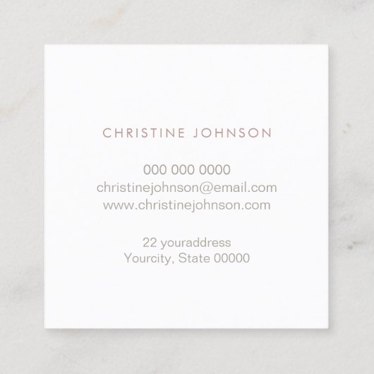 エレガント蝶のロゴ スクエア名刺 (裏面)