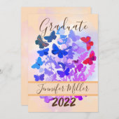 エレガント蝶の卒業会 招待状 (正面/裏面)