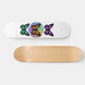 エレガント蝶カラフルの花 スケートボード (横)
