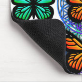 エレガント蝶カラフルの花 マウスパッド (コーナー)