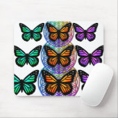 エレガント蝶カラフルの花 マウスパッド (マウス)