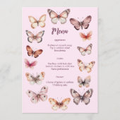 エレガント蝶結婚のカスタムパーティー メニュー (正面)