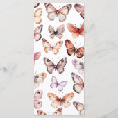 エレガント蝶結婚のカスタムパーティー メニュー (裏面)