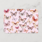 エレガント蝶結婚のカスタムRSVP エンクロージャーカード (裏面)