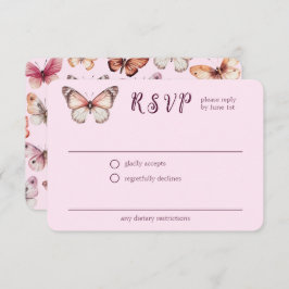 エレガント蝶結婚のカスタムRSVP エンクロージャーカード