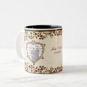 エレガント蝶結婚のマグカップ ツートーンマグカップ (正面左)